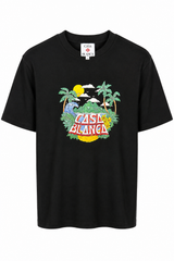 T-Shirt Casablanca Beach Wave Zwart