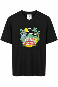 T-Shirt Casablanca Beach Wave Zwart