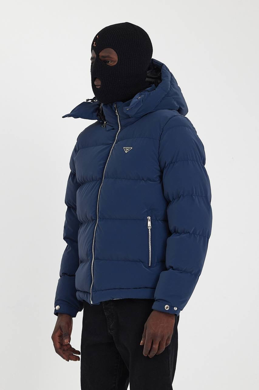 PRADA WINTERJAS DONKER BLAUW MAT STOF