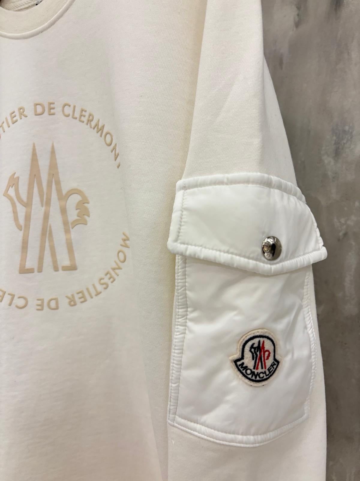 SWEATER MONCLER LOGO ARM ZAK WIT
