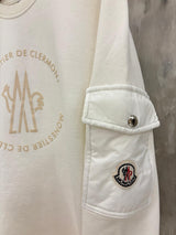 SWEATER MONCLER LOGO ARM ZAK WIT