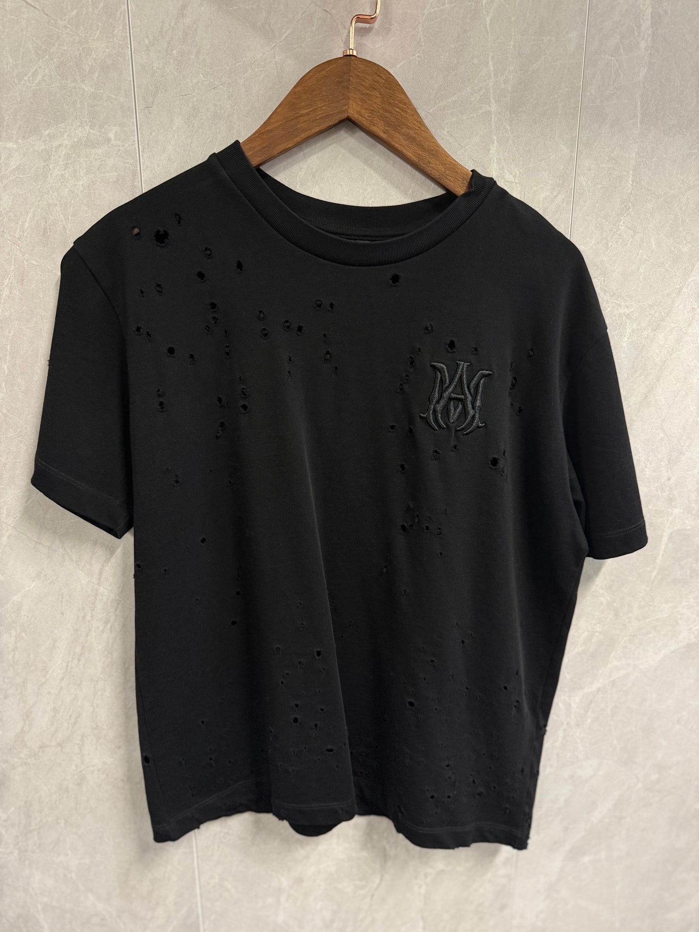 T-Shirt Amiri Zwart (gaten)