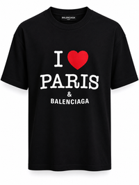 T-Shirt Balenciaga Paris Zwart