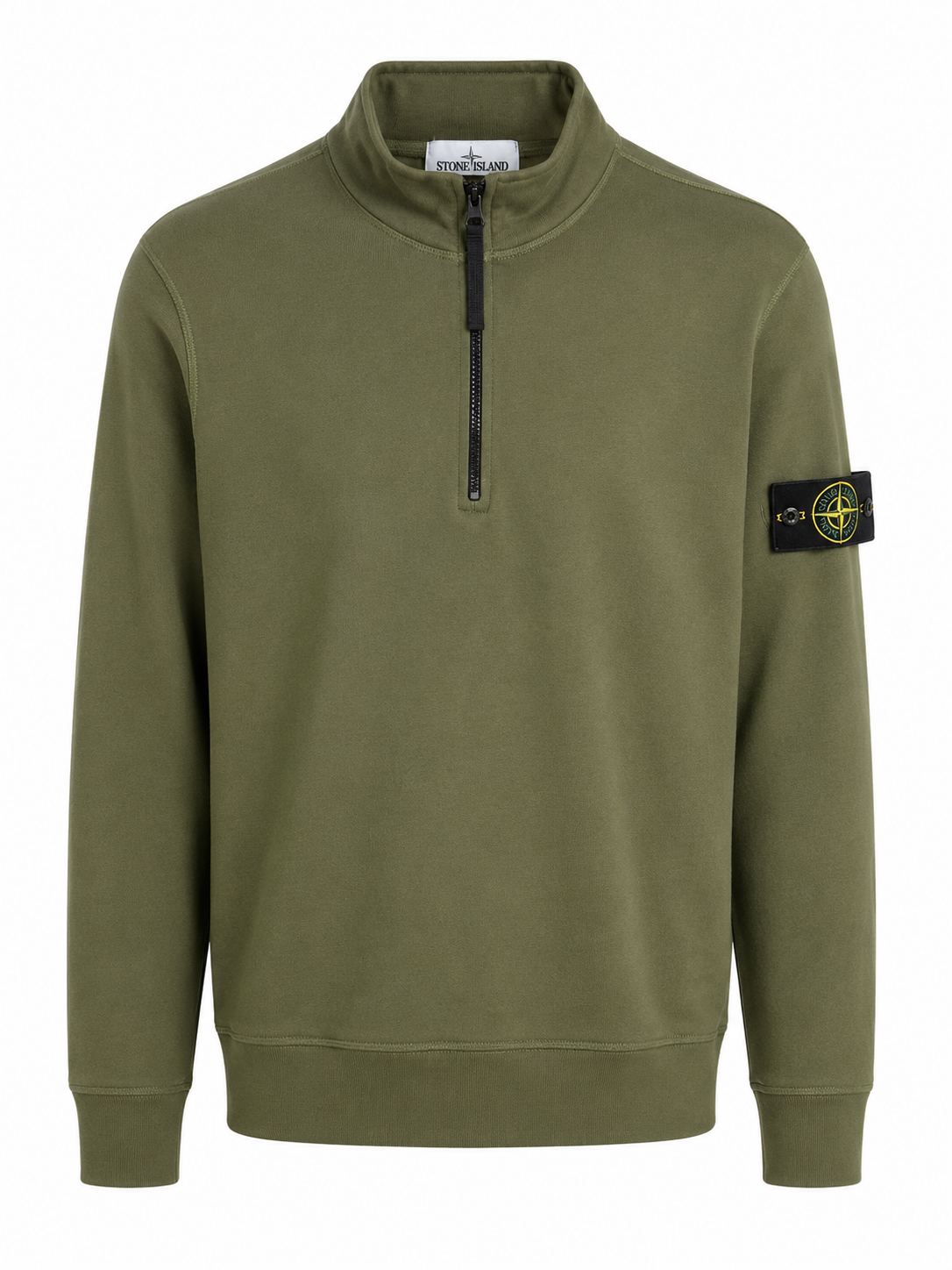 STONE ISLAND SWEATER ZIP OLIJF GROEN