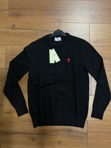 AMI SWEATER WOL GEBREID ZWART (fijngebreid)