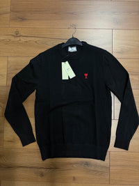 AMI SWEATER WOL GEBREID ZWART (fijngebreid)