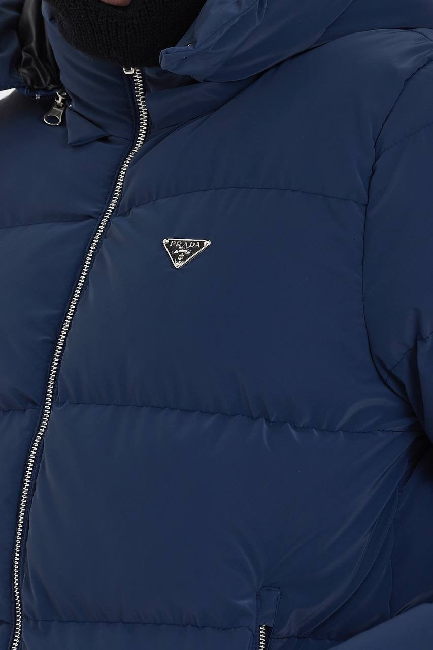 PRADA WINTERJAS DONKER BLAUW MAT STOF