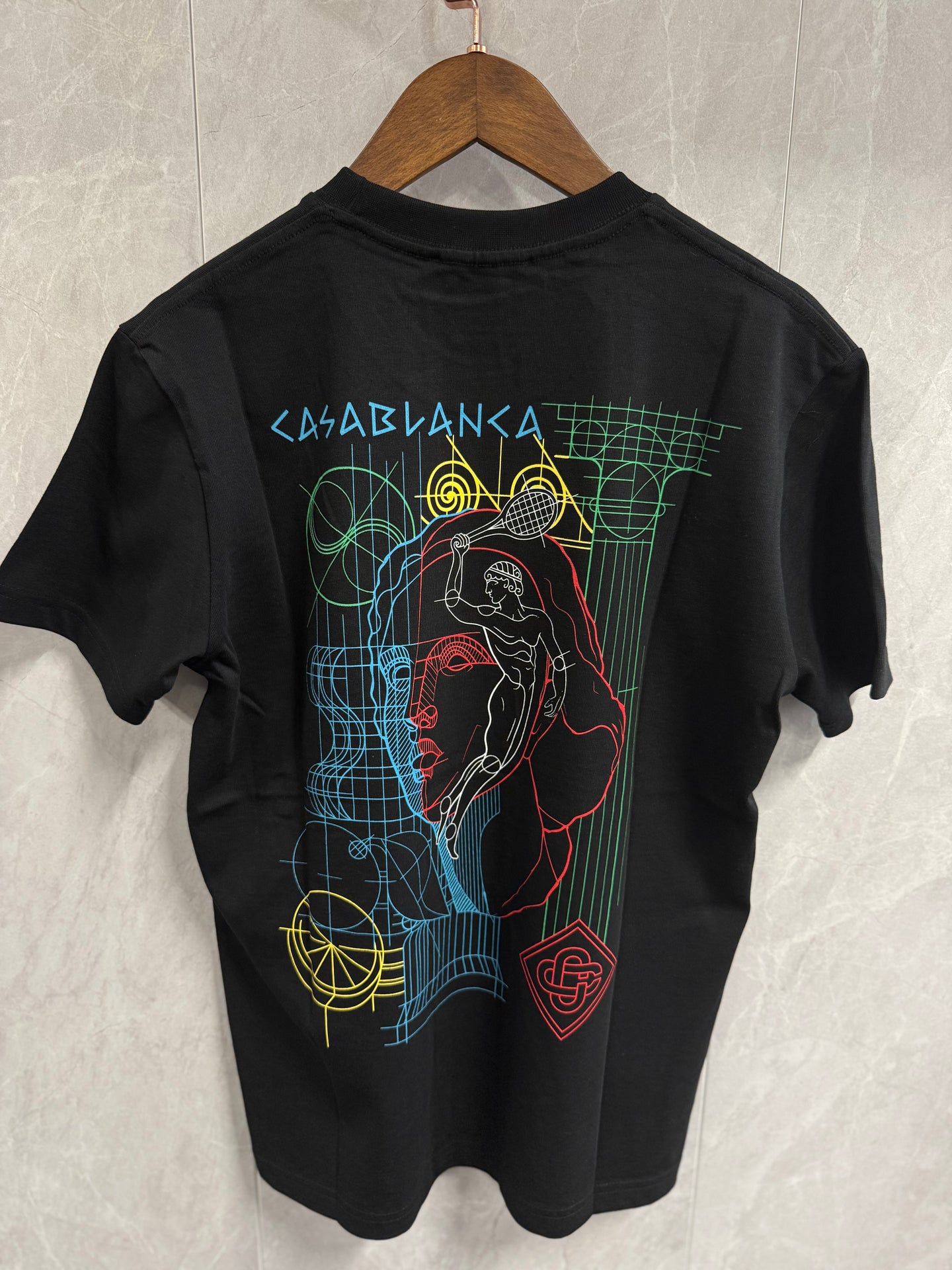 T-Shirt Casablanca Koets Tennis Zwart