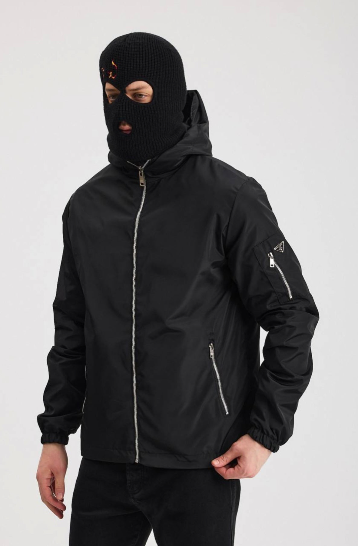 REGENJAS PRADA ZWART (DUBBELZIJDIG)