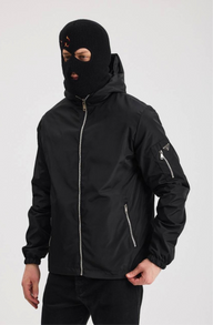 REGENJAS PRADA ZWART (DUBBELZIJDIG)