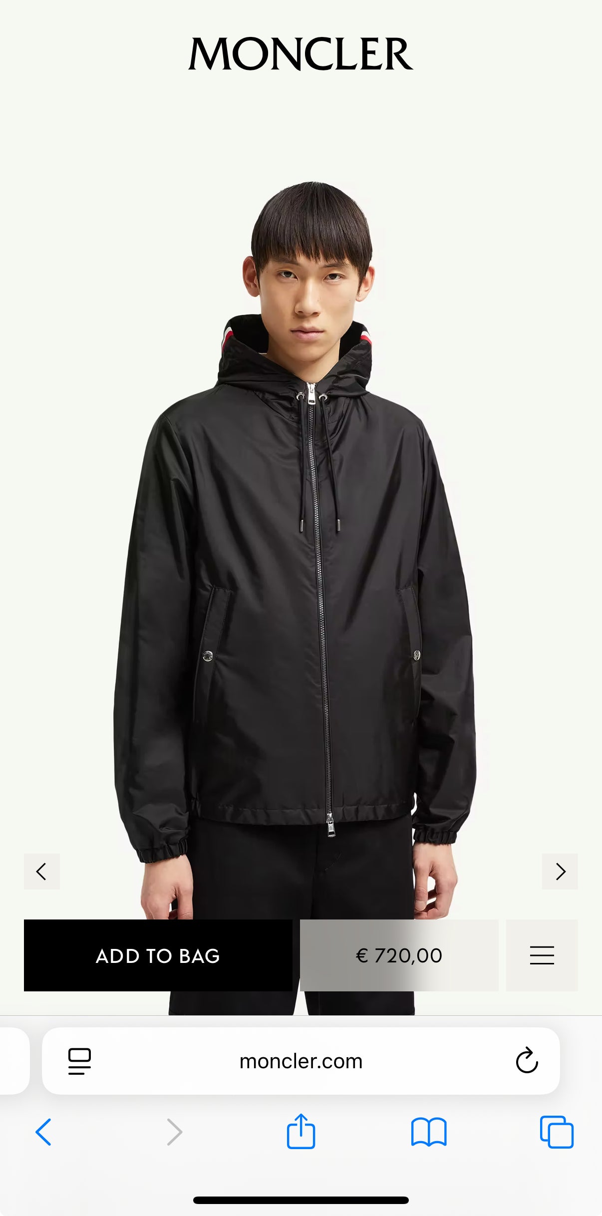 MONCLER REGENJAS GRIMPEUR ZWART