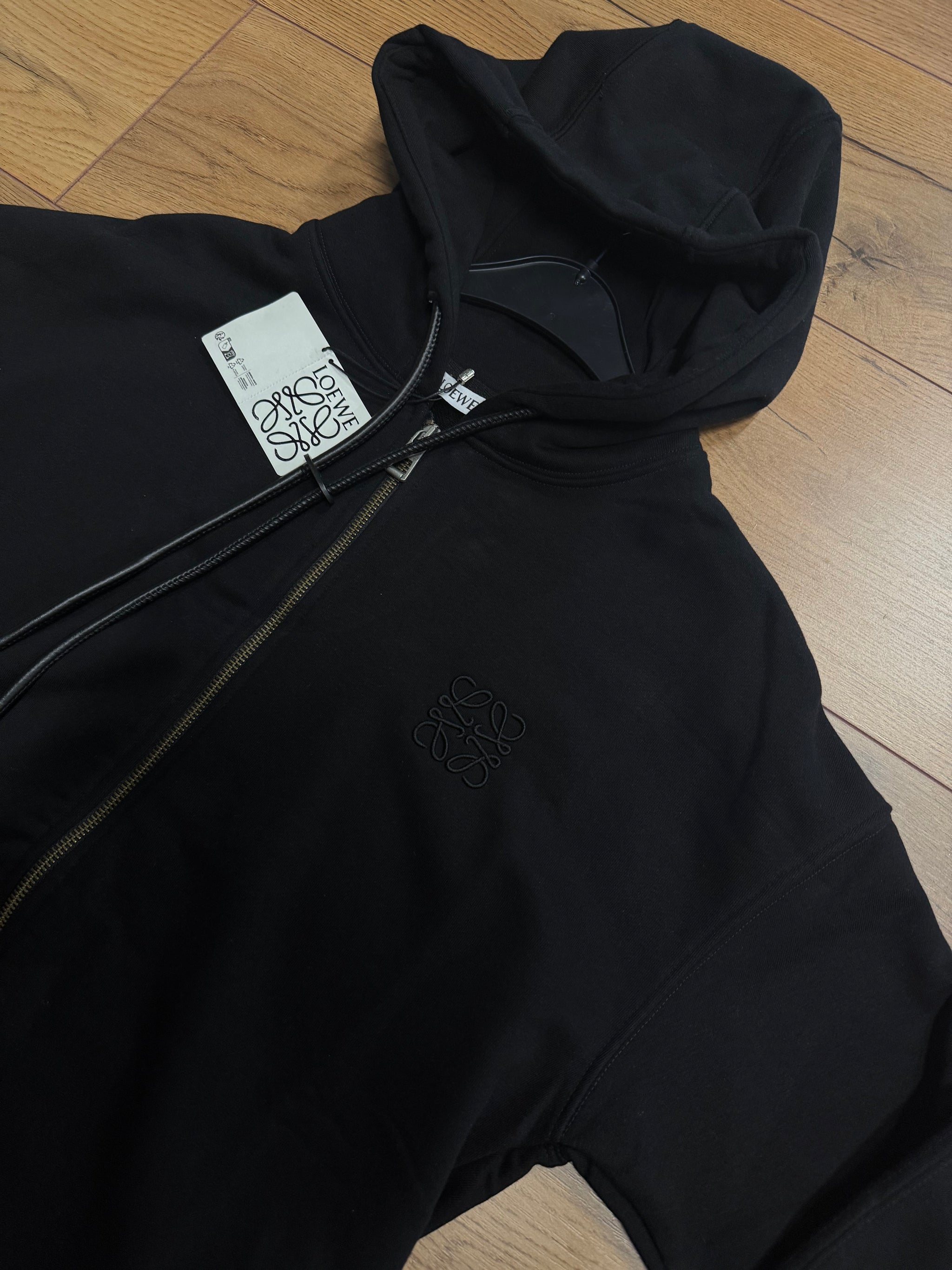 LOEWE VEST HOODIE MET RITS ZWART