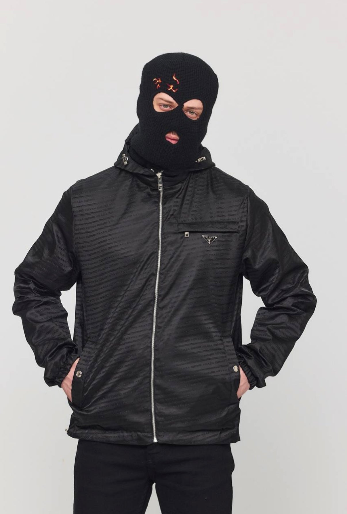 REGENJAS PRADA ZWART (DUBBELZIJDIG)