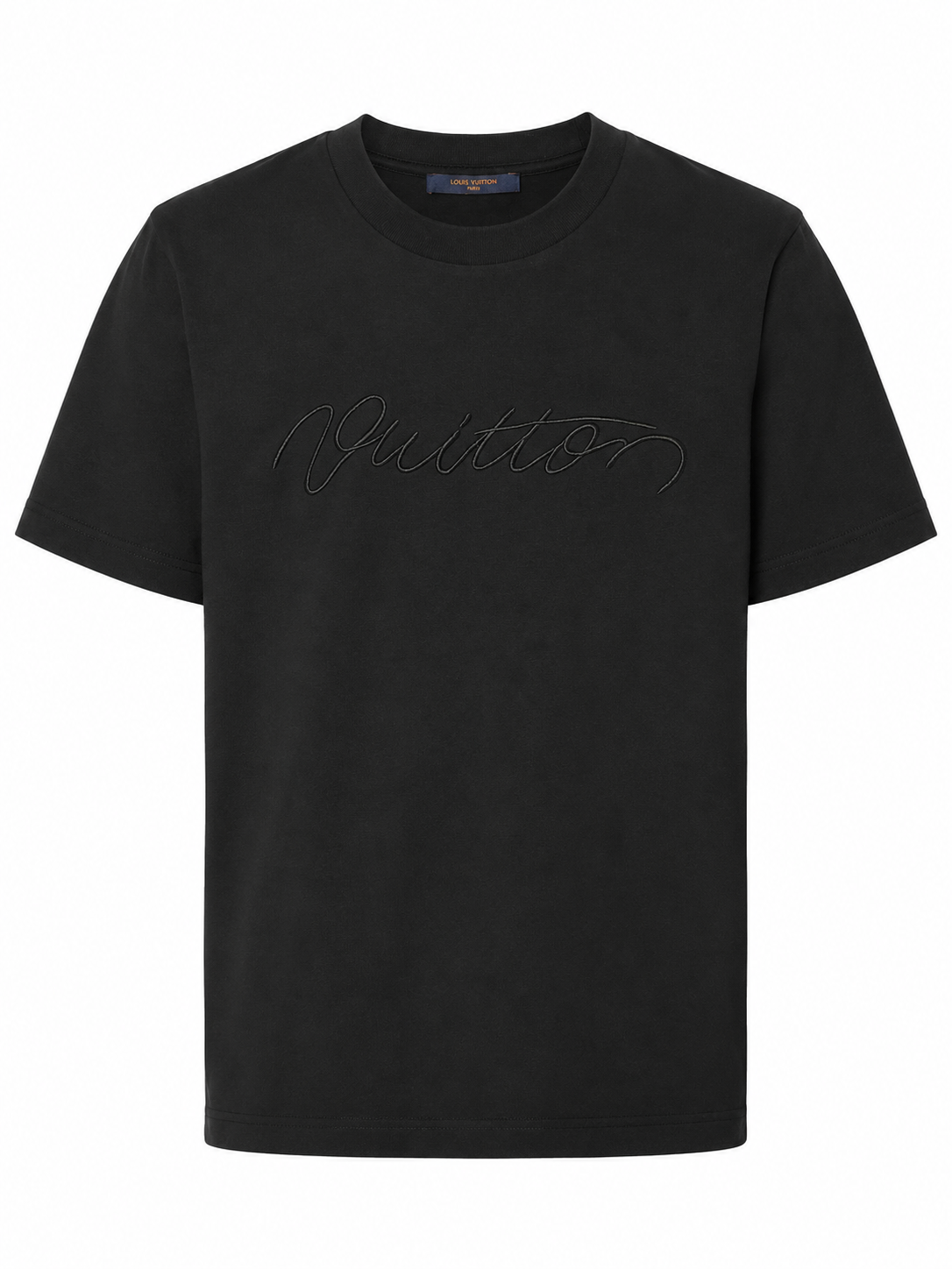 T-Shirt Louis Vuitton Gestikt Zwart