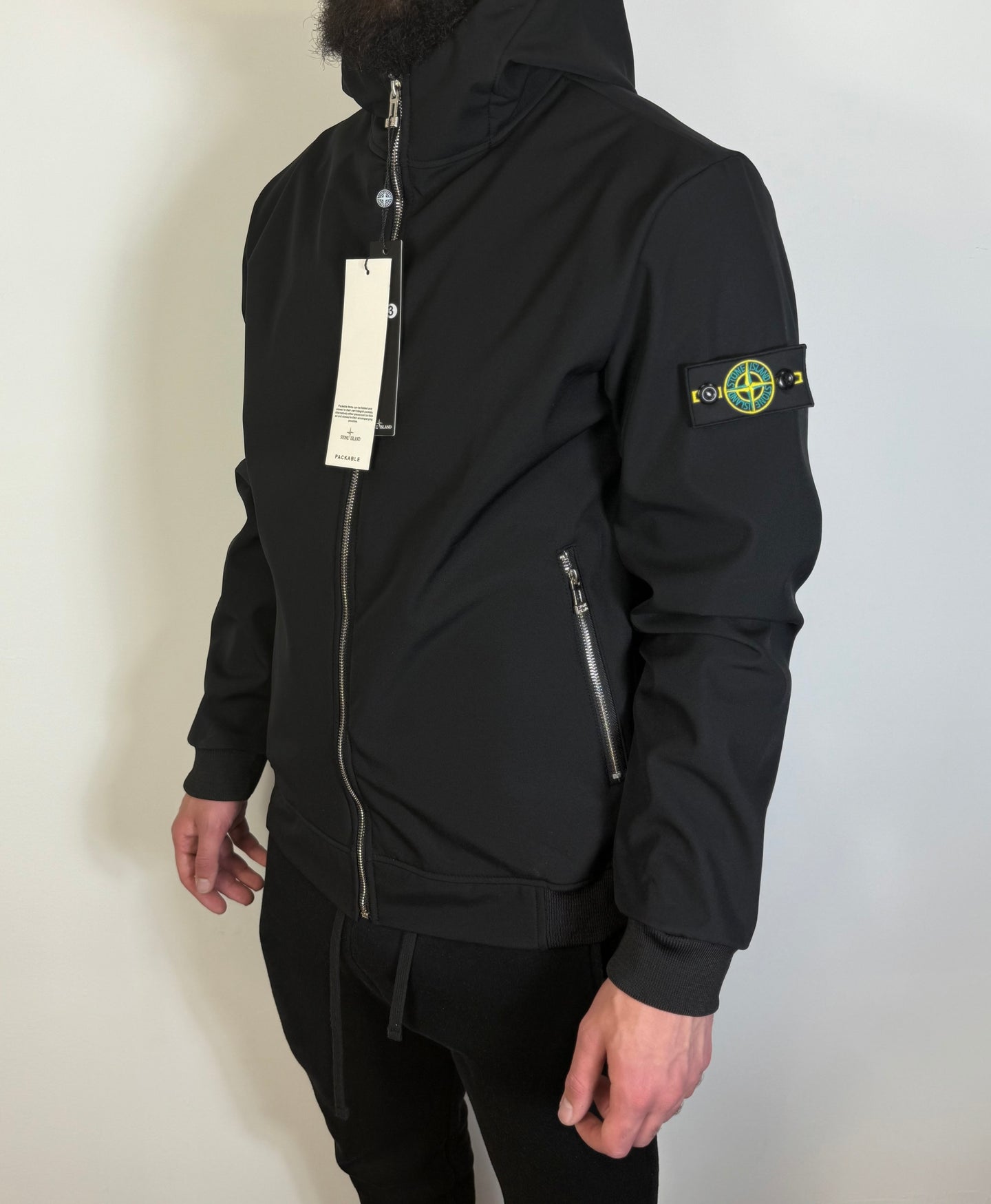 STONE ISLAND SOFTSHELL ZWART