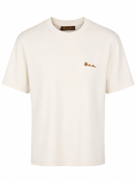 T-Shirt Loro Piana Gestikt Wit / Creme Beige