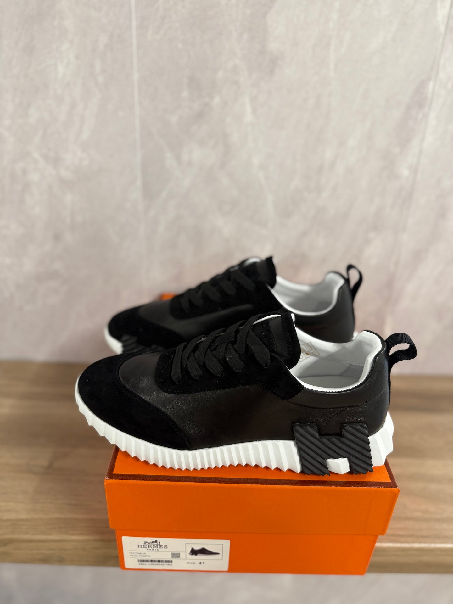 Hermes Bouncing Sneakers Zwart Wit