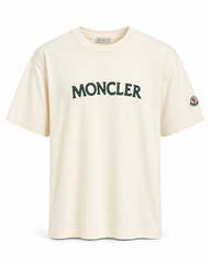 T-Shirt Moncler Creme Groen Opdruk