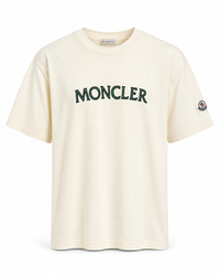 T-Shirt Moncler Creme Groen Opdruk