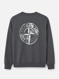 STONE ISLAND SWEATER (PRINT ACHTER) SMOKEY GRIJS