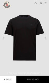 T-Shirt Moncler Zwart (Hals print)