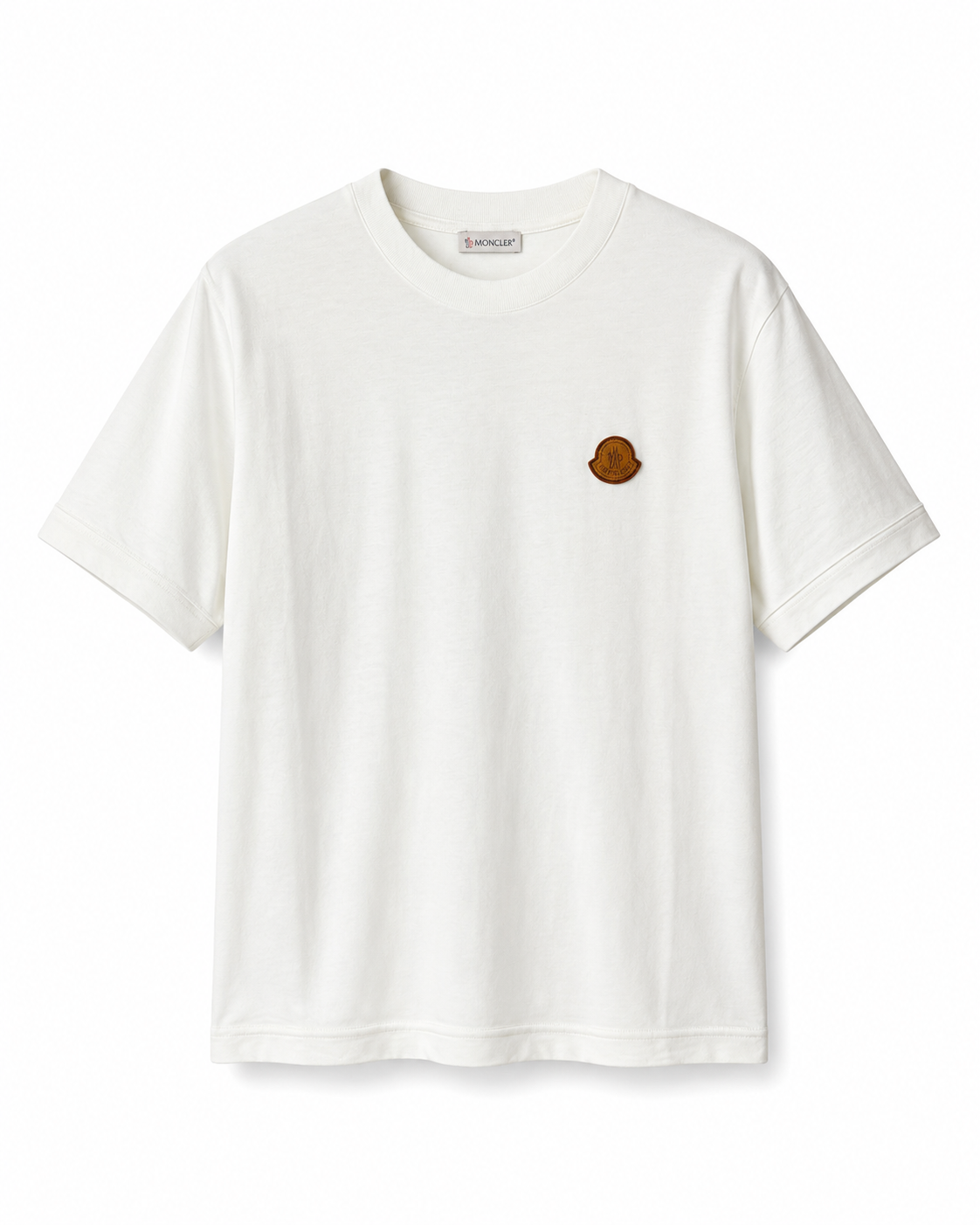 T-Shirt Moncler Wit (beige logo)