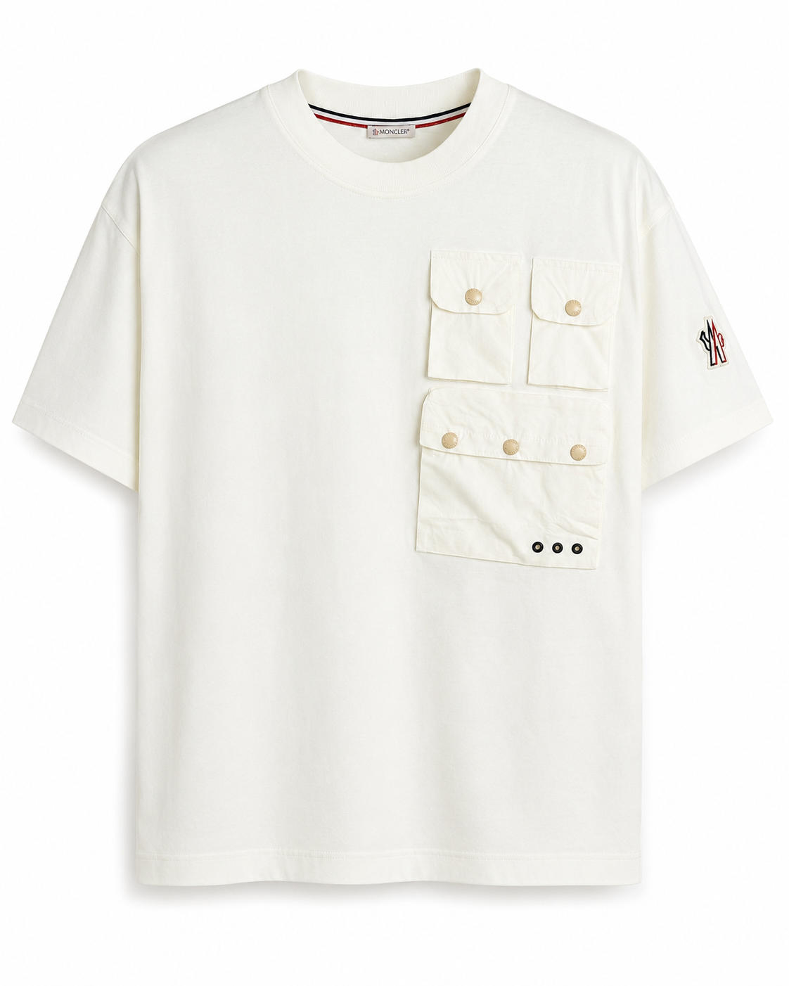 T-Shirt Moncler Borstzak Wit