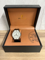 Hublot Slang Leer Zwart / Zilver (AUTOMAAT)