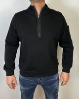STONE ISLAND SWEATER ZIP ZWART ELITE