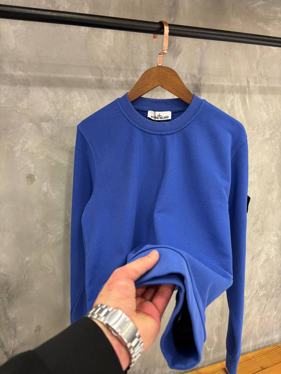 SWEATER STONE ISLAND INDIGO BLAUW