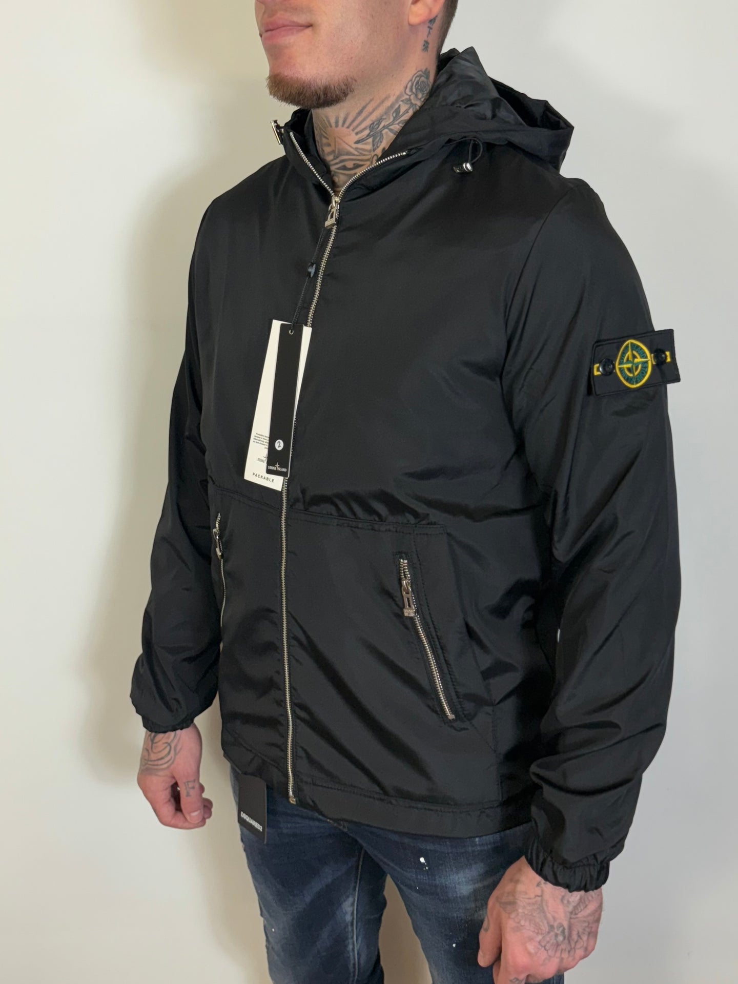 STONE ISLAND REGENJAS ZWART