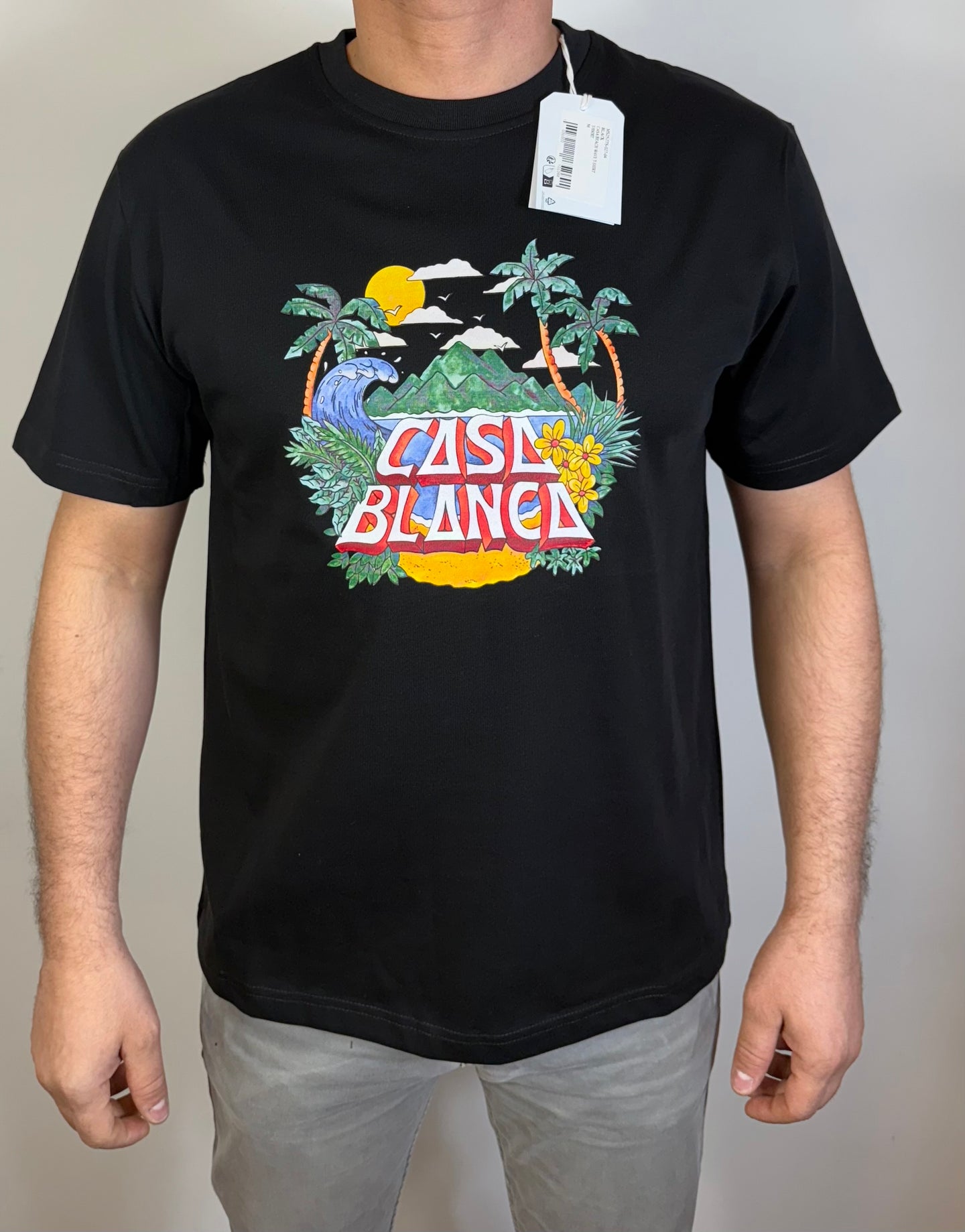 T-Shirt Casablanca Beach Wave Zwart