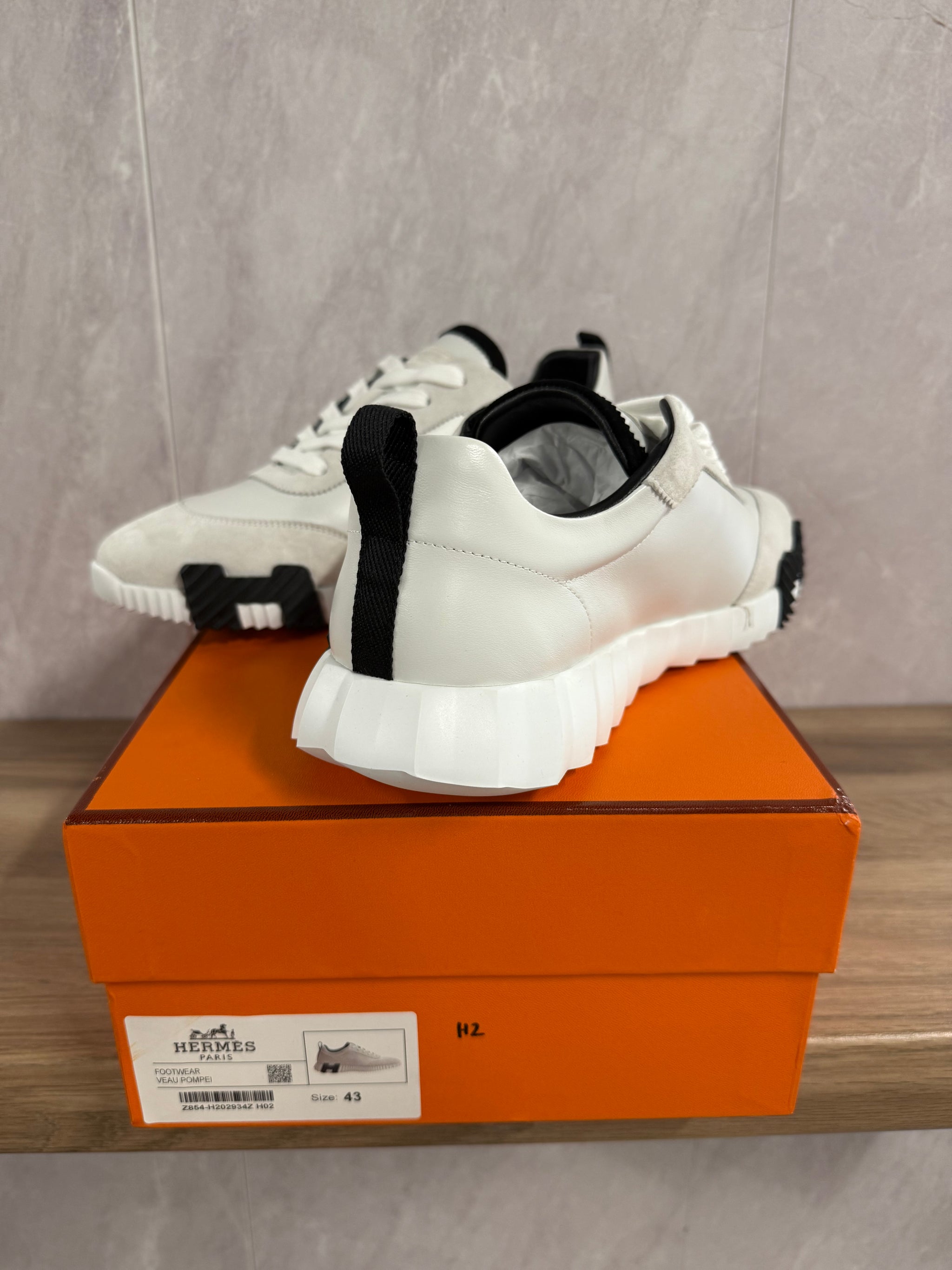 Hermes Bouncing Sneakers Wit Leer