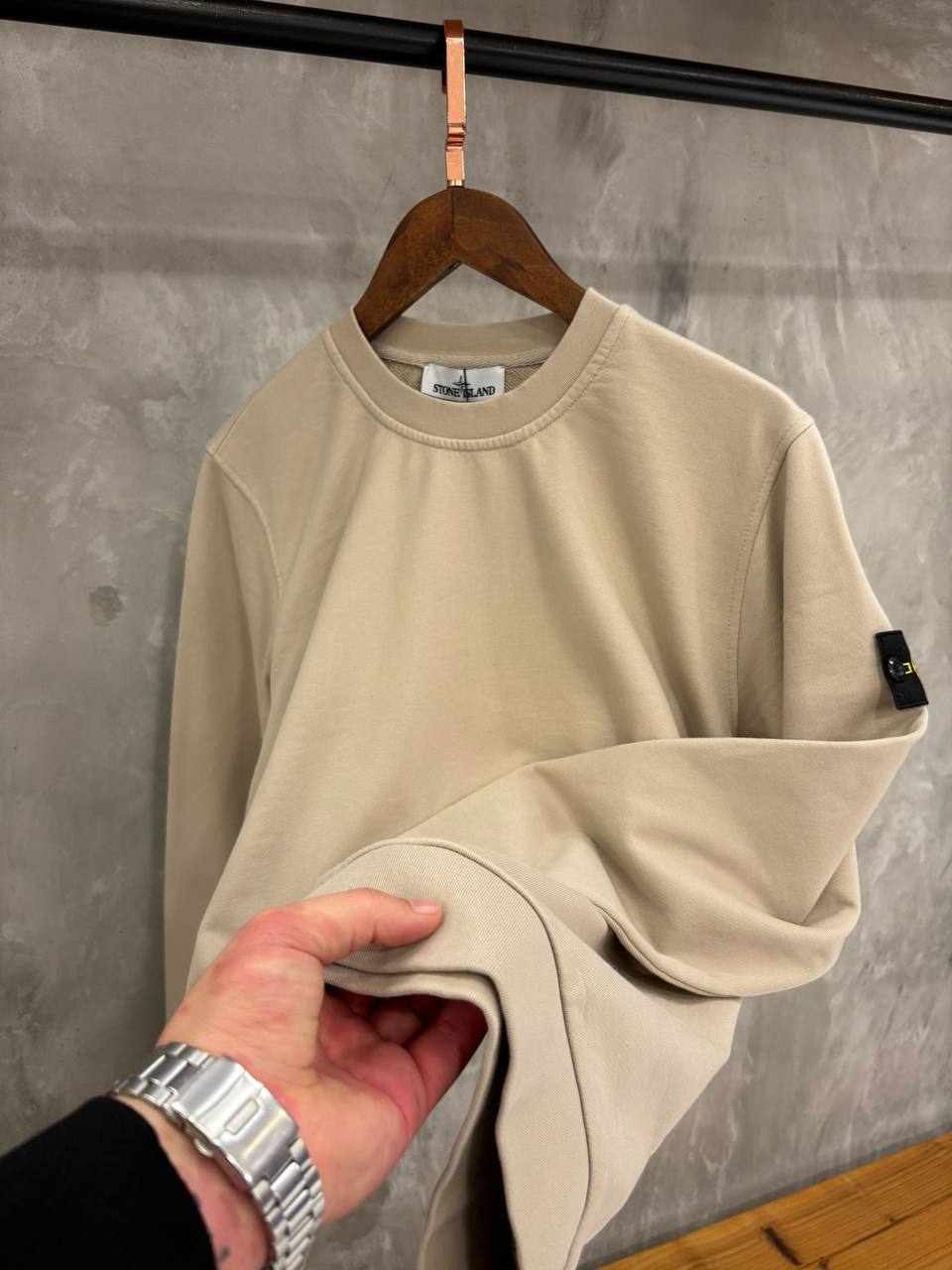 STONE ISLAND SWEATER BEIGE