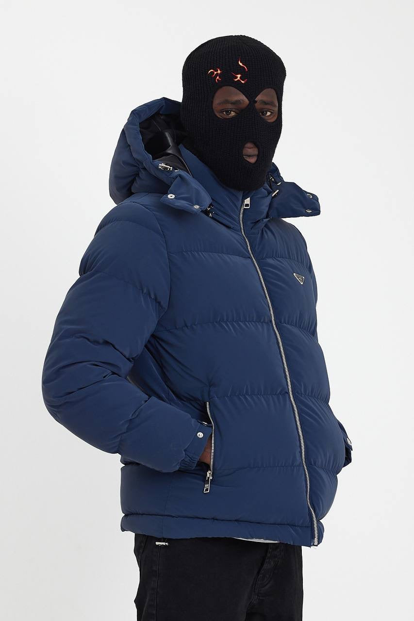 PRADA WINTERJAS DONKER BLAUW MAT STOF
