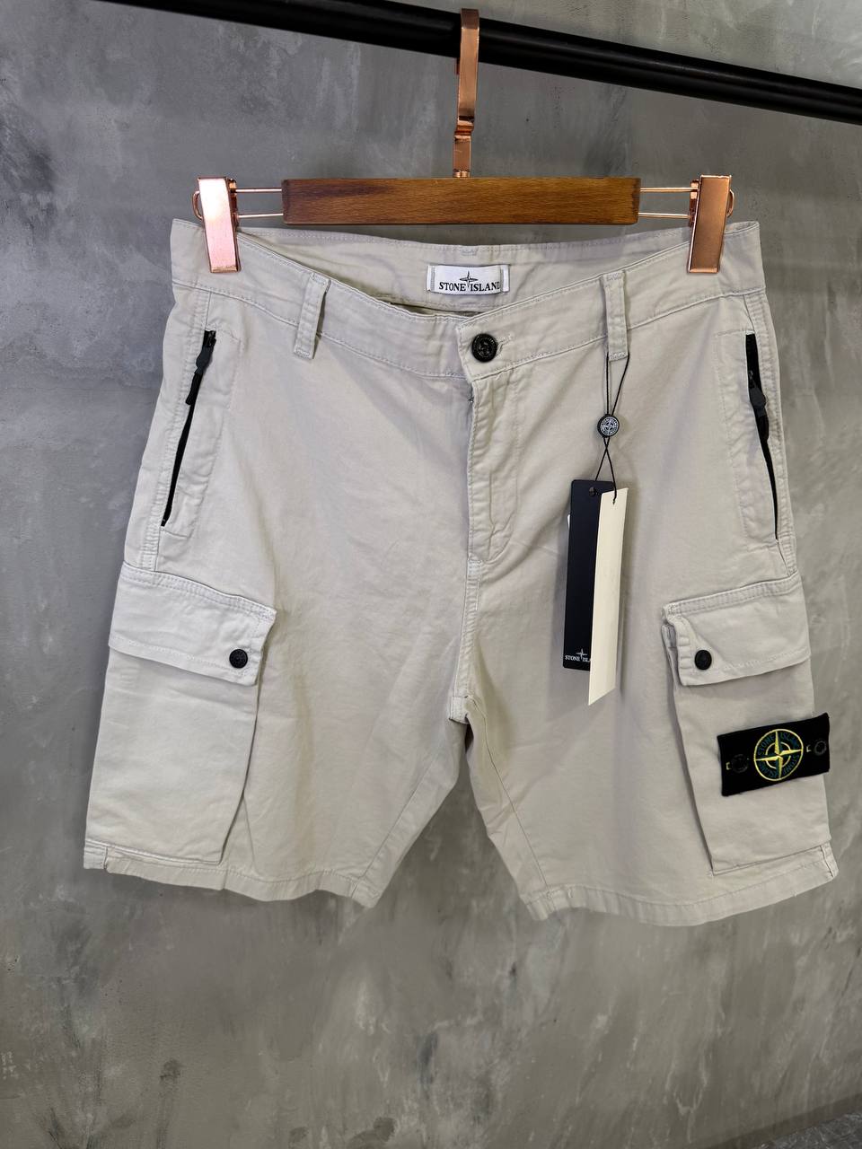 CARGO STONE ISLAND SHORT PANT LICHT GRIJS