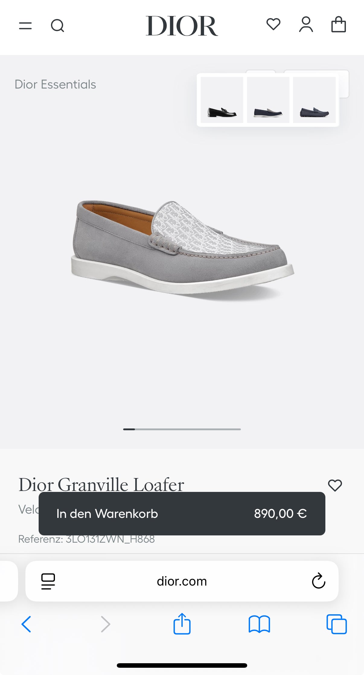 Dior Loafers Grijs