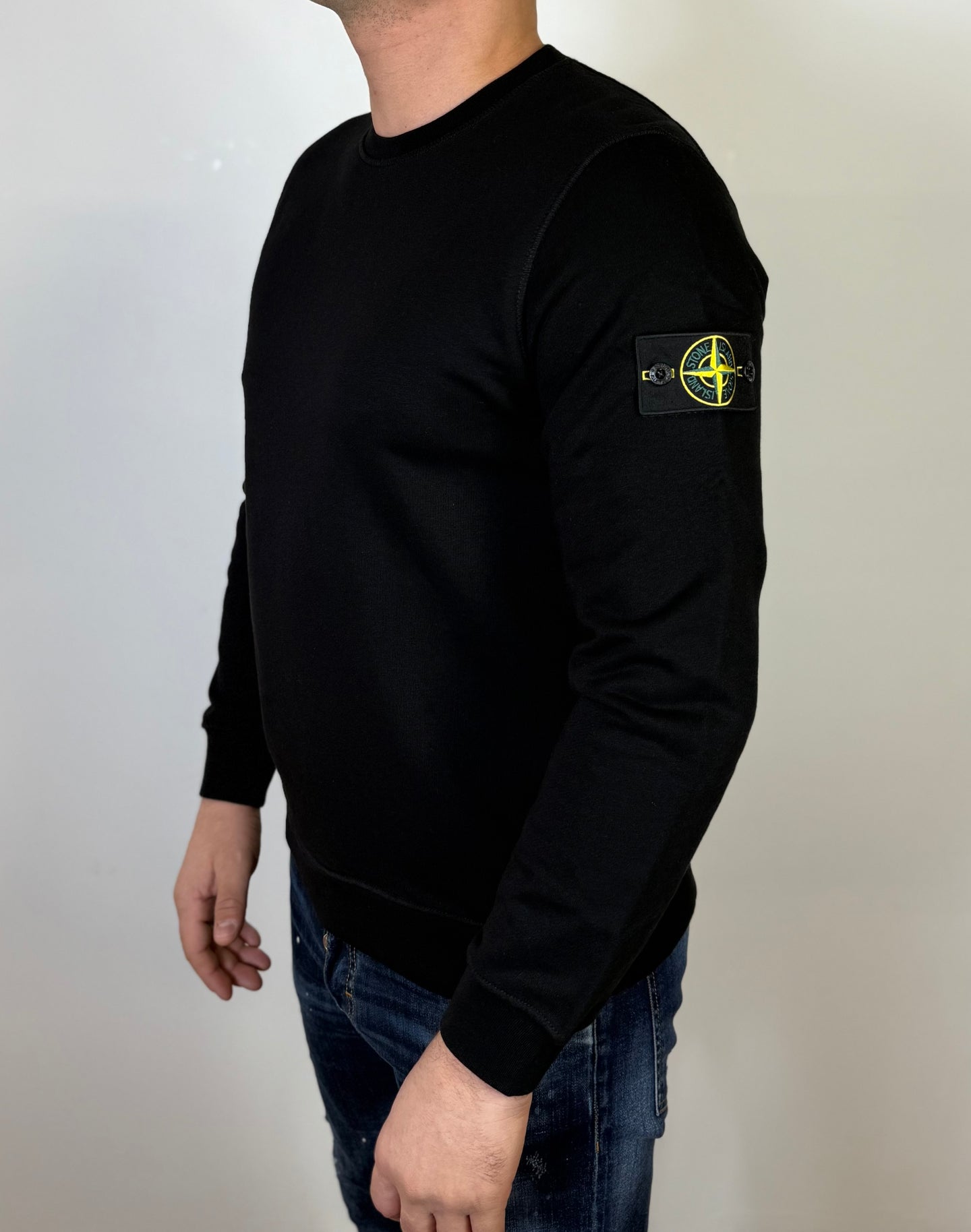 STONE ISLAND SWEATER ZWART (met ghost logo)