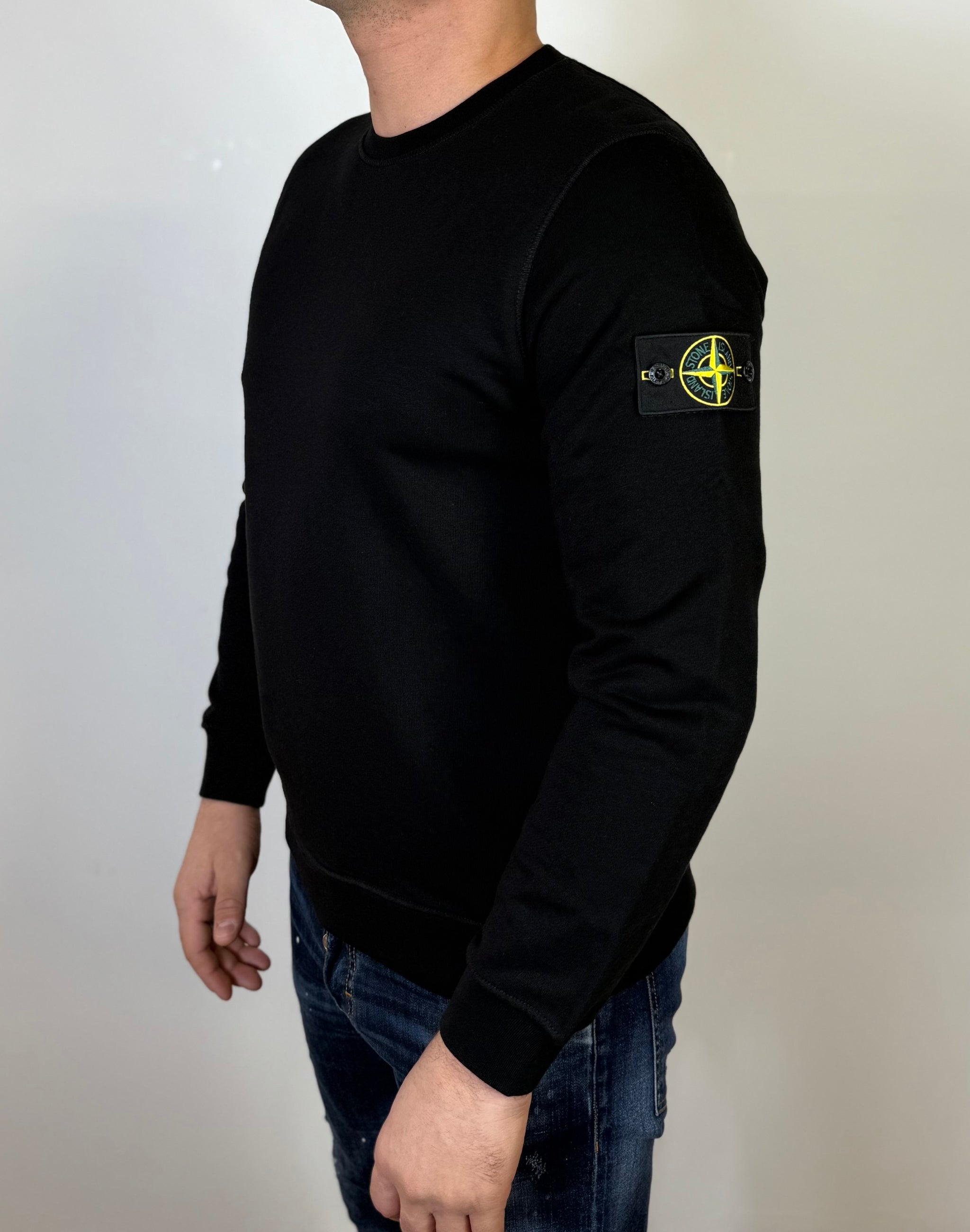 STONE ISLAND SWEATER ZWART (met ghost logo)