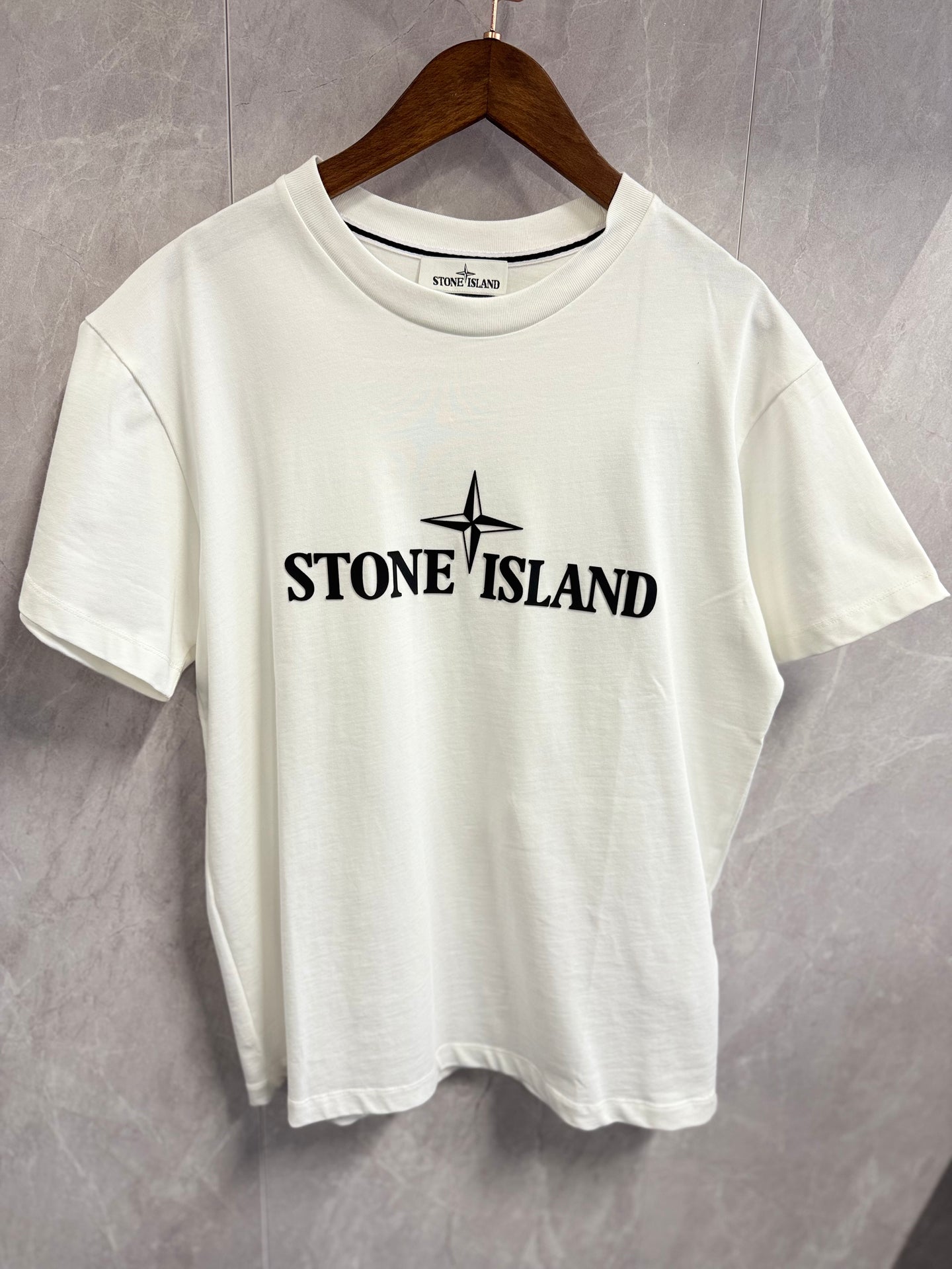 T-Shirt Stone island Wit Grote Druk