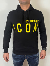 DSQUARED ICON HOODIE ZWART GEEL