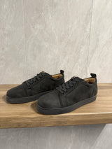 Louboutins Low Top (zonder stud) Grijs/Zwart/Antraciet