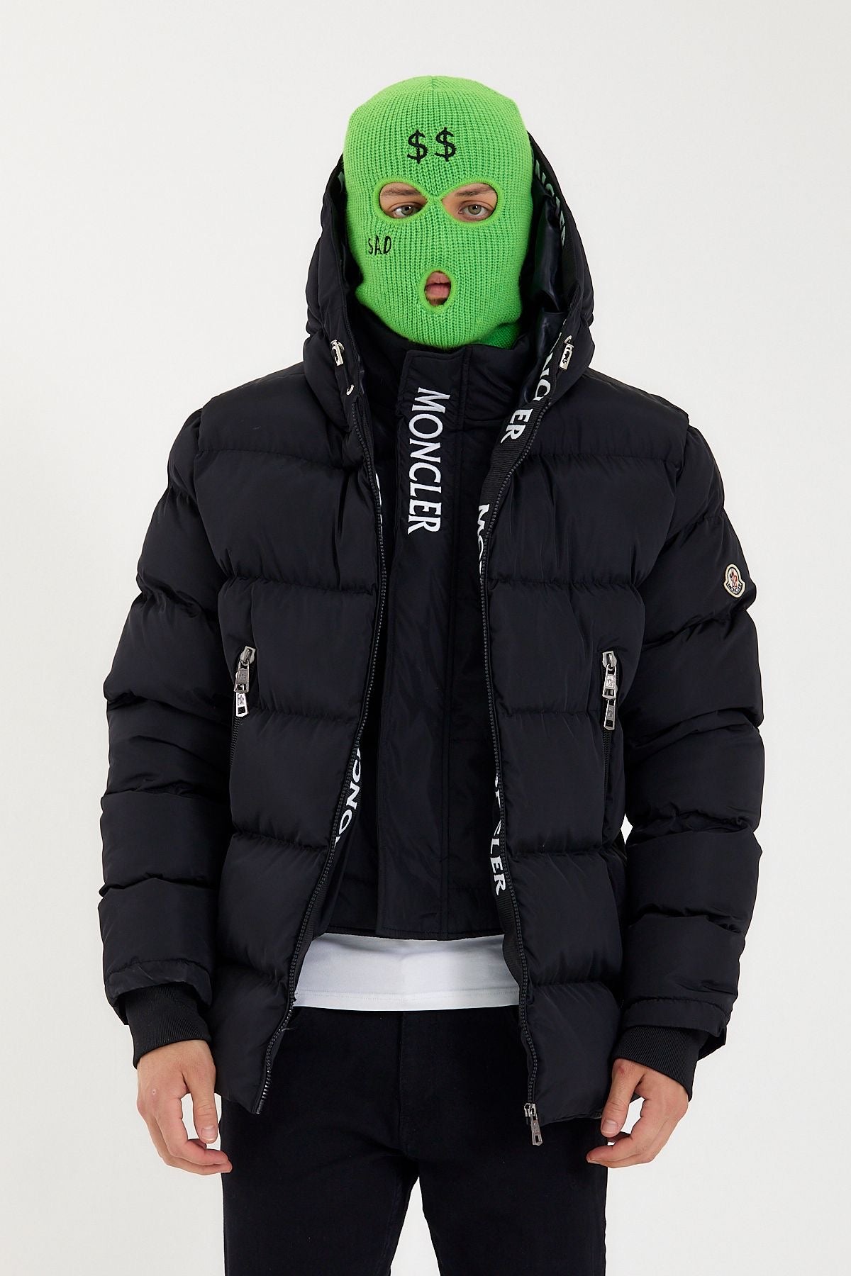 MONCLER WINTERJAS DUBBELRITS ZWART
