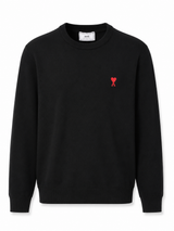 AMI SWEATER WOL GEBREID ZWART (fijngebreid)