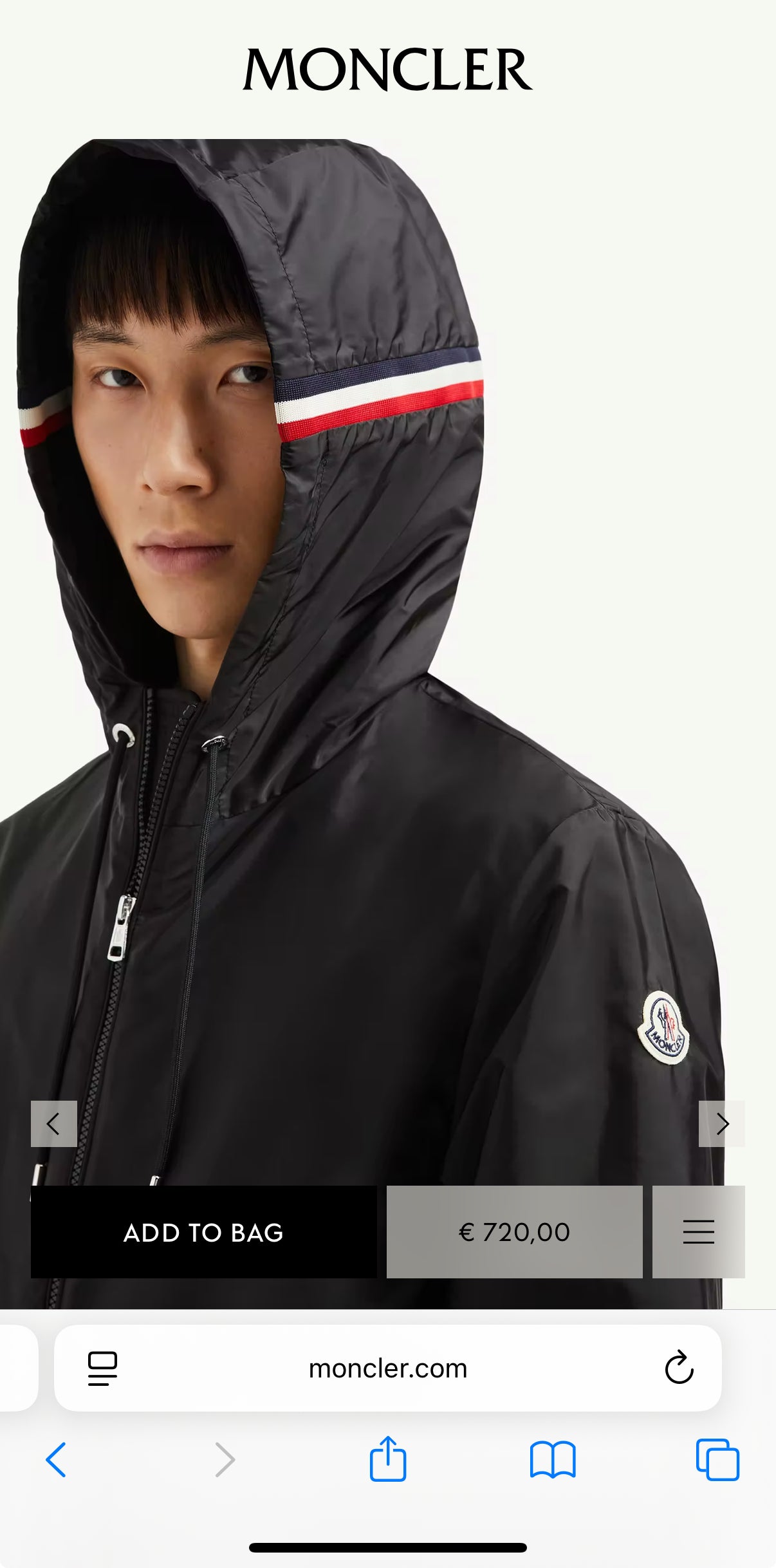 MONCLER REGENJAS GRIMPEUR ZWART