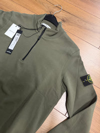 STONE ISLAND SWEATER ZIP OLIJF GROEN