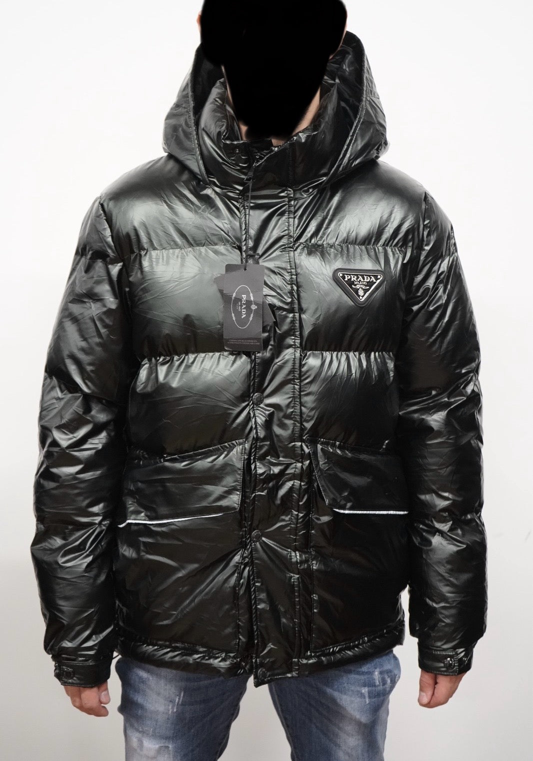 PRADA WINTERJAS ZWART GLANS (zakken)