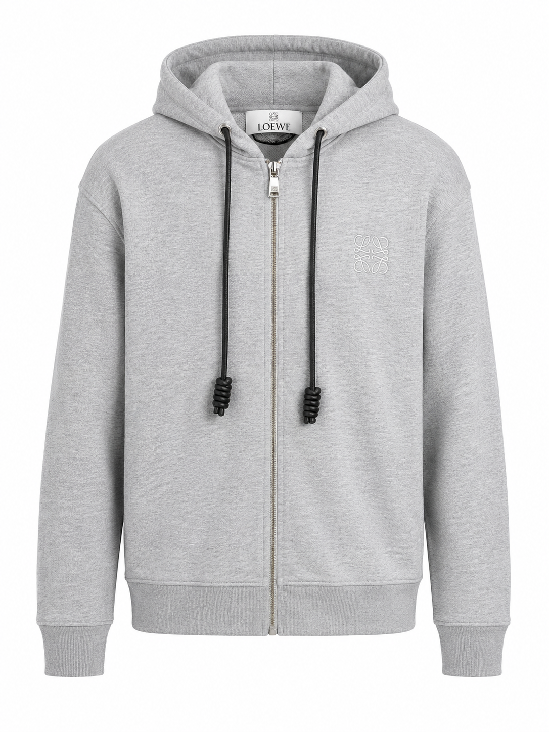 LOEWE VEST HOODIE MET RITS GRIJS