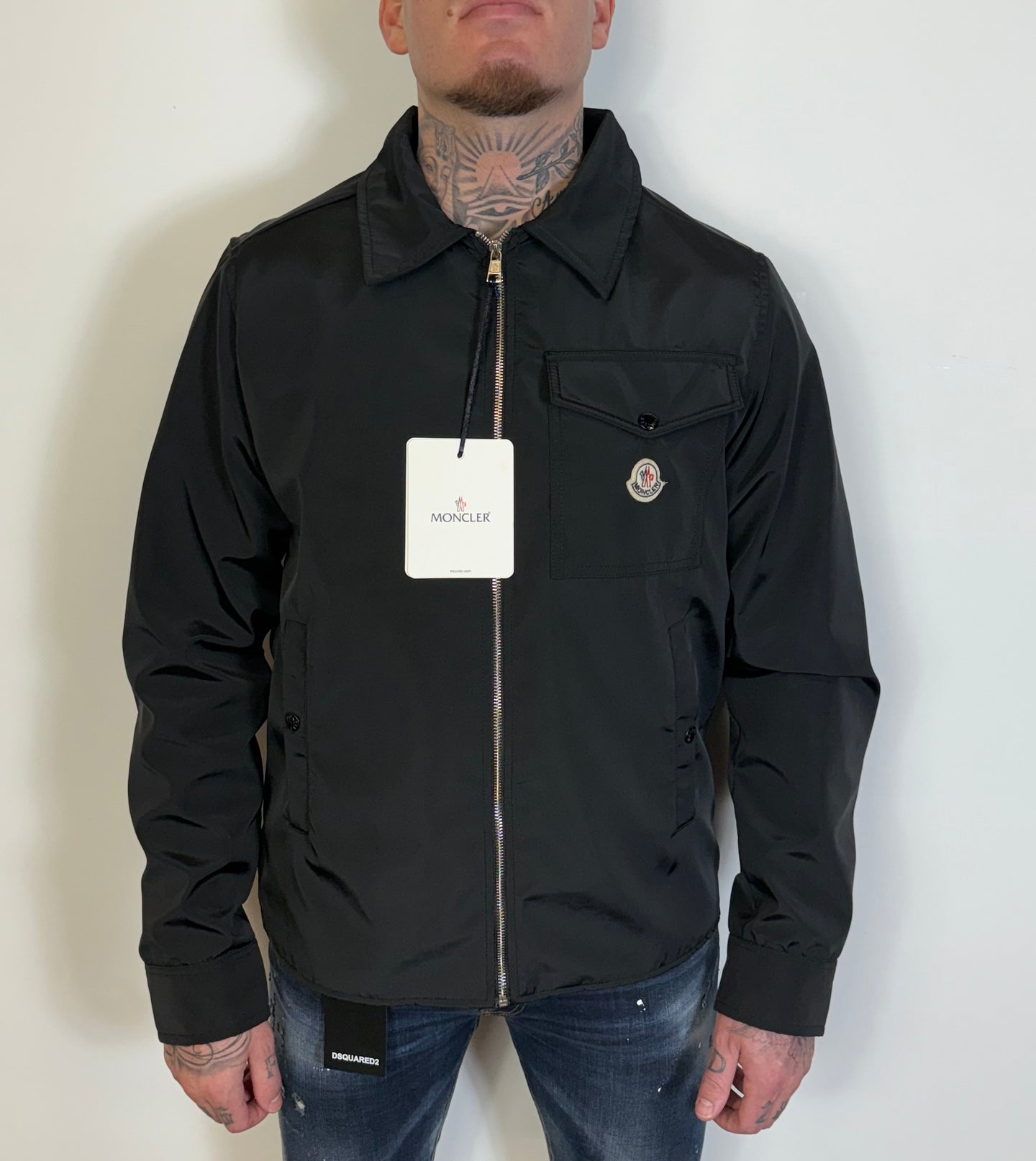 MONCLER REGENJAS BORSTZAK ZWART