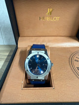 Hublot Slang Leer Blauw (AUTOMAAT)